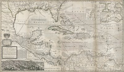 Mappa dei Caraibi, 1715 da Hermann Moll